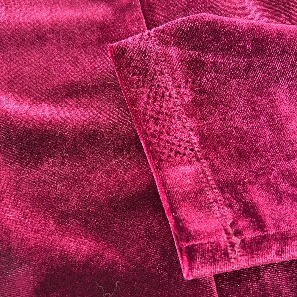 Marc Bouwer Unlimited Dress Size XL Burgundly Velvet Velour Long Sleeves V Neck - Picture 11 of 12